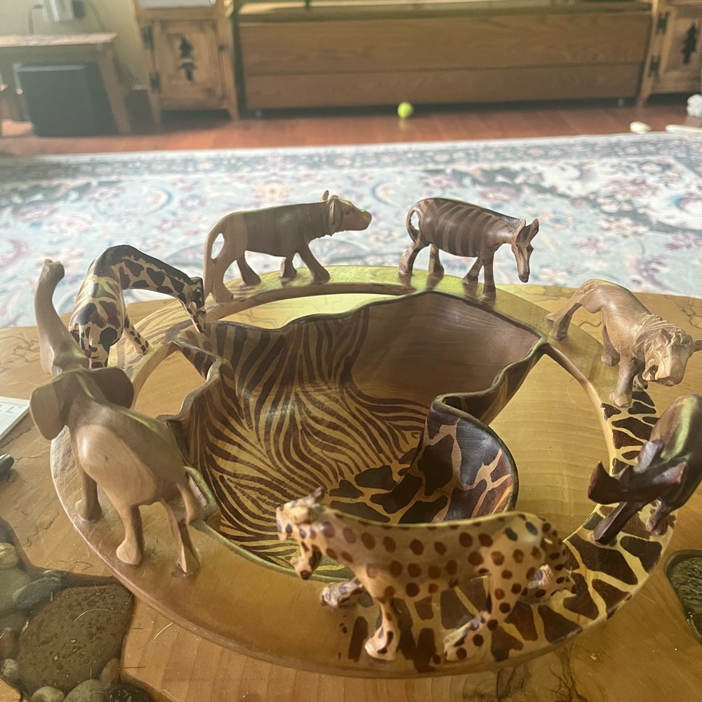 Teak safari bowl